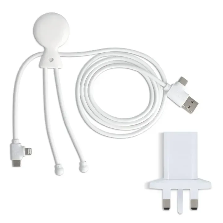 2090 - Xoopar Mr Bio Long Charging Cable + UK Plug Adapter - LT41026 (N0001)